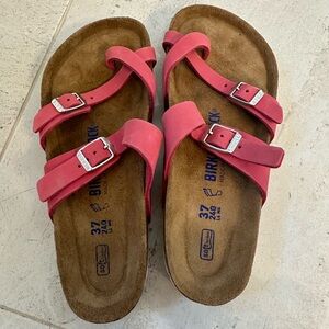 Birkenstock Coral Sandals with Buckles